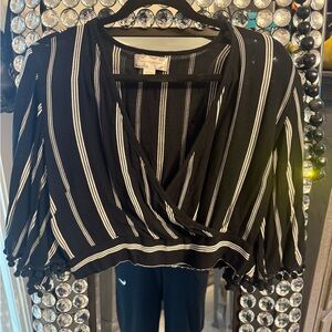Band of Gypsies Black and White Striped Blouse